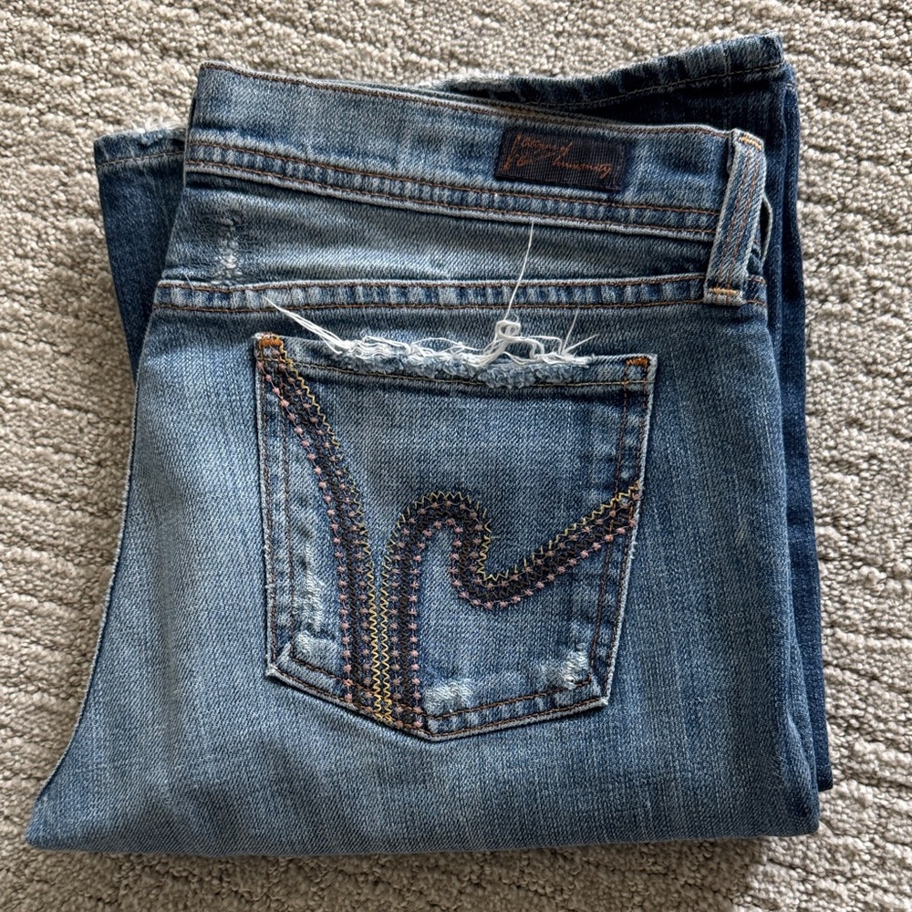 Citizens of Humanity Ric Rac #109 Stretch Low Waist Flare Jeans Size 28